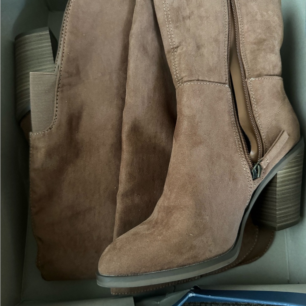 a new day Tan Suede Heeled Boots
